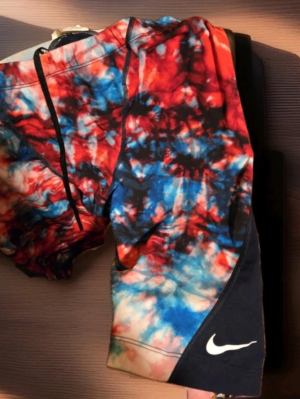 Nike Swim HYDRASTRONG Men’s Size 38 Red Blue Tye Dye Swim Competition Jammers